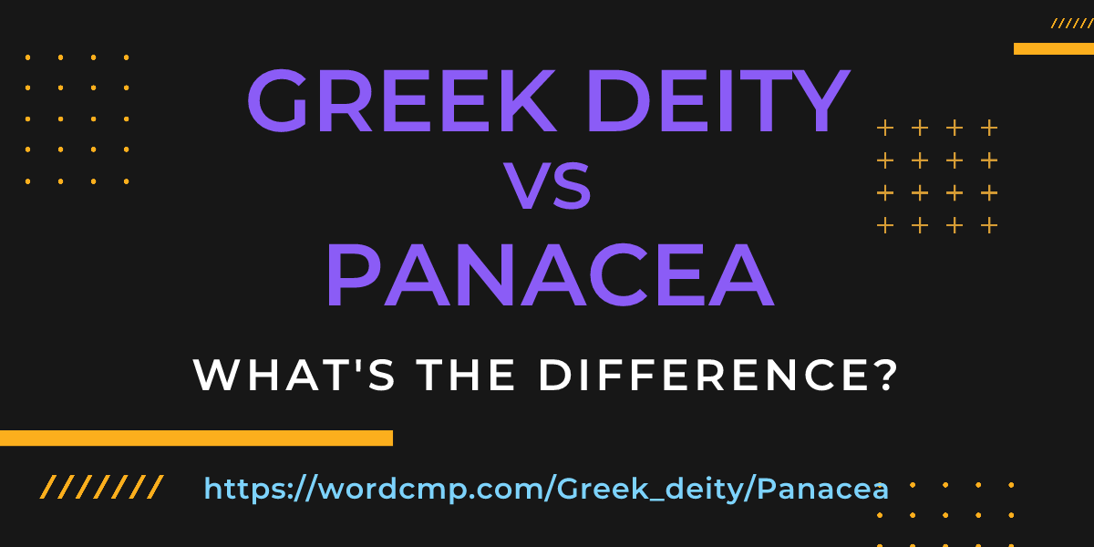 Difference between Greek deity and Panacea