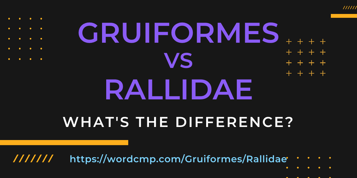 Difference between Gruiformes and Rallidae