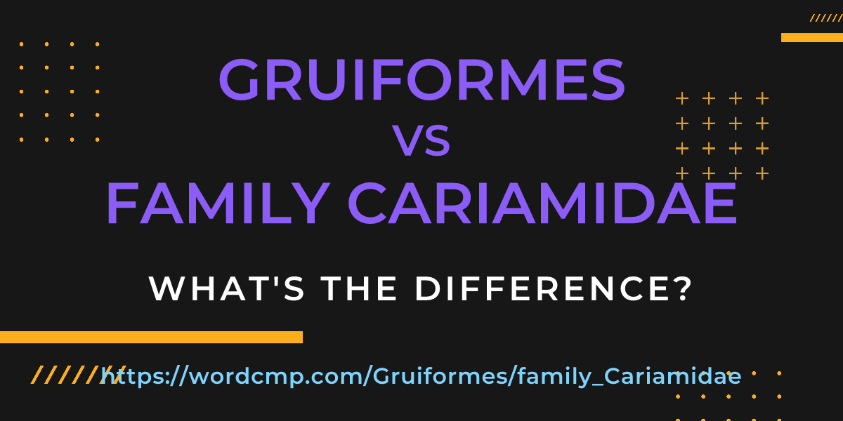 Difference between Gruiformes and family Cariamidae