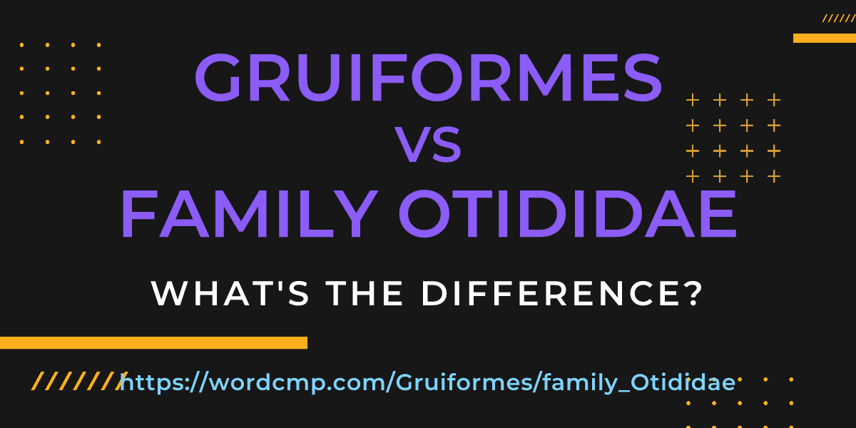 Difference between Gruiformes and family Otididae