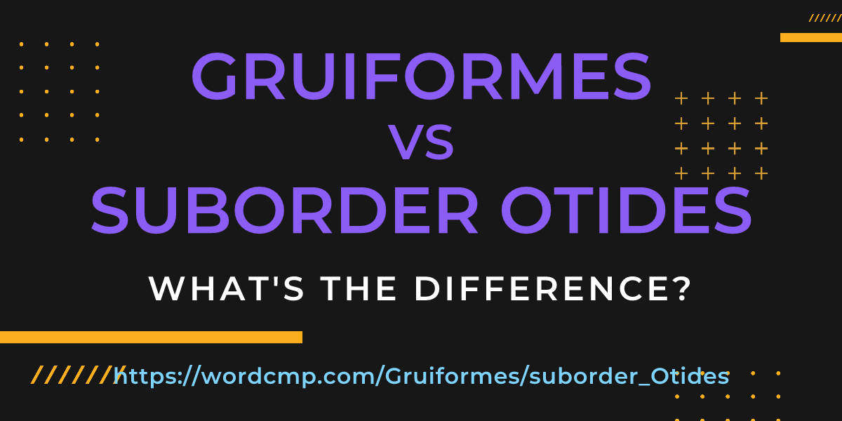 Difference between Gruiformes and suborder Otides