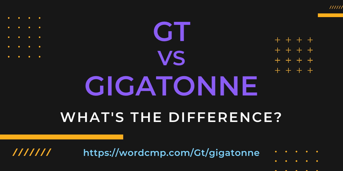 Difference between Gt and gigatonne