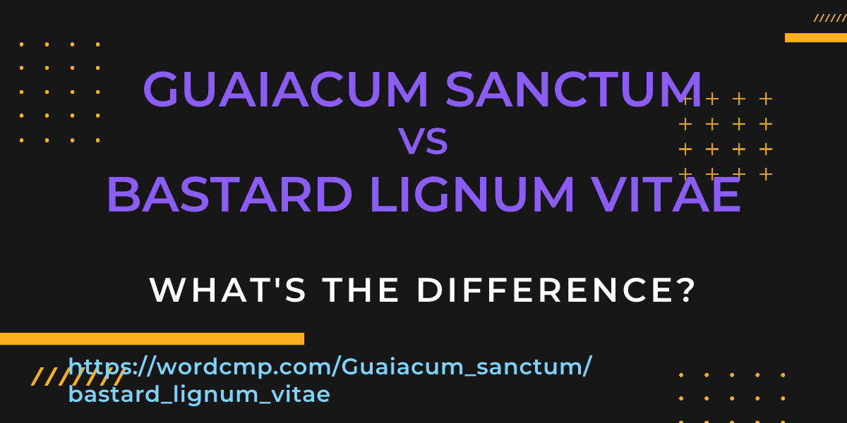 Difference between Guaiacum sanctum and bastard lignum vitae