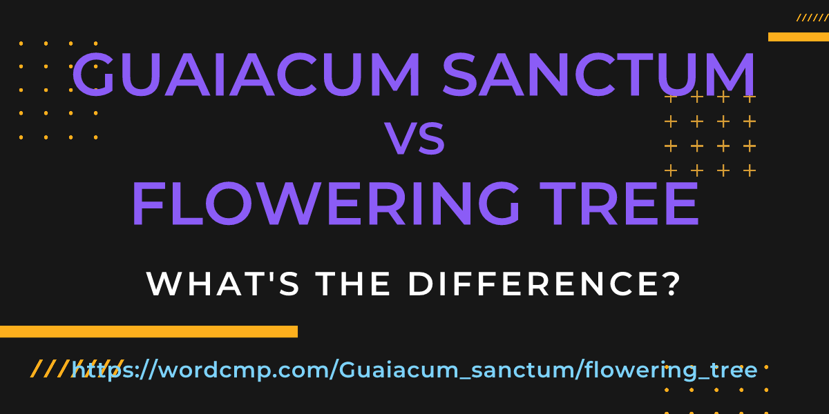 Difference between Guaiacum sanctum and flowering tree