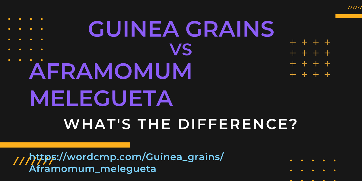Difference between Guinea grains and Aframomum melegueta