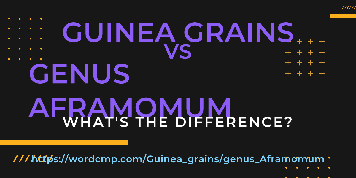 Difference between Guinea grains and genus Aframomum