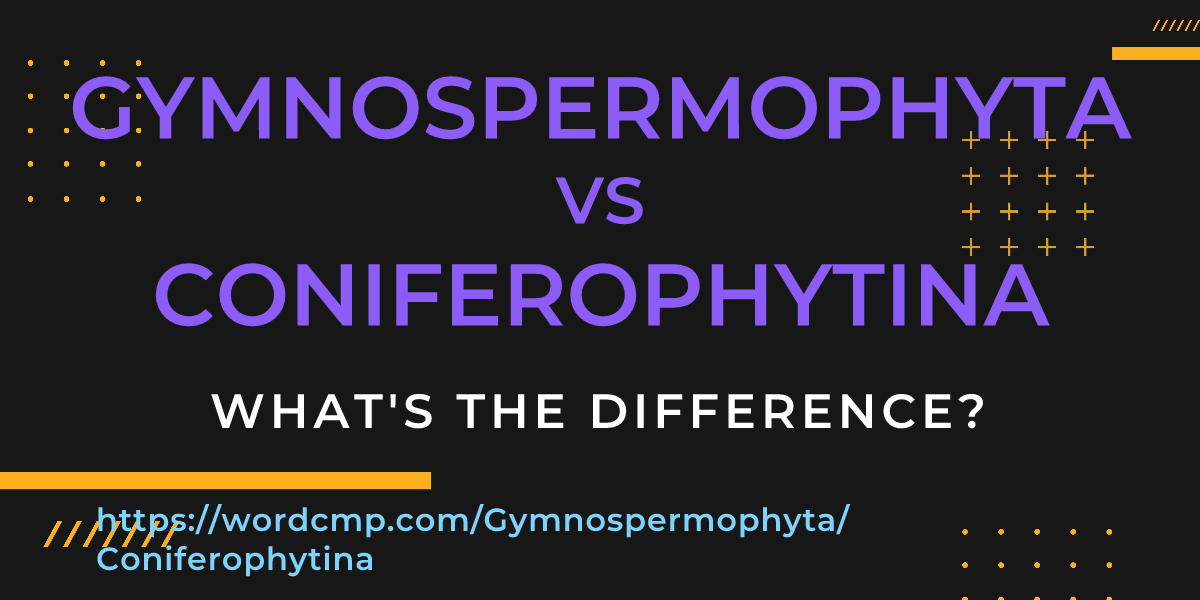Difference between Gymnospermophyta and Coniferophytina