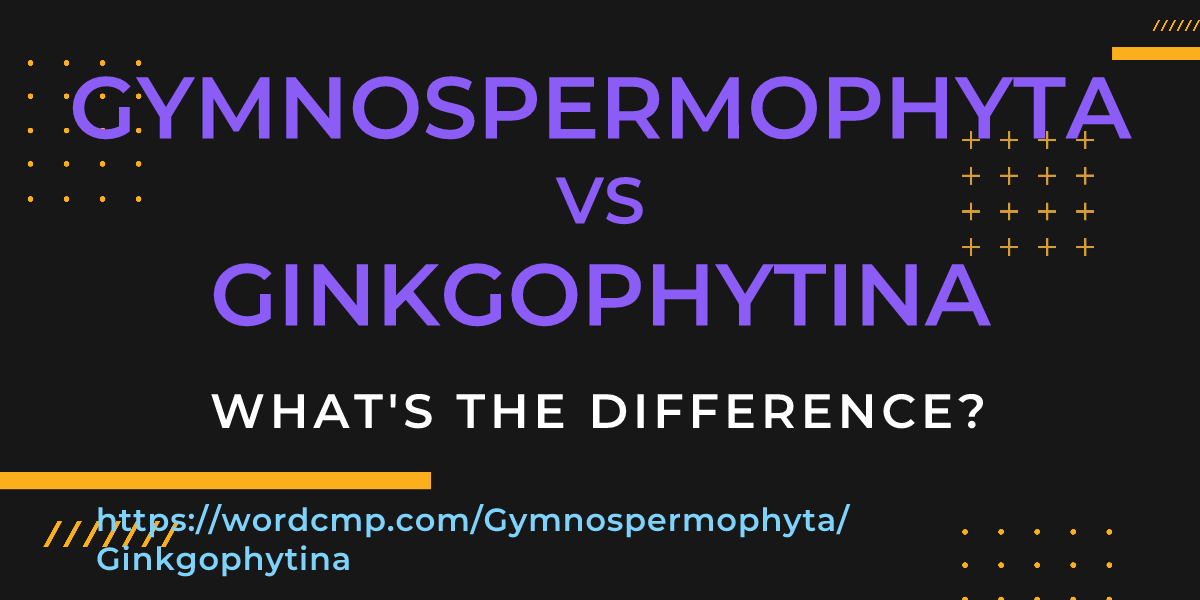 Difference between Gymnospermophyta and Ginkgophytina
