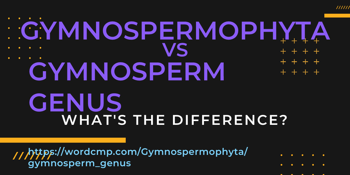 Difference between Gymnospermophyta and gymnosperm genus