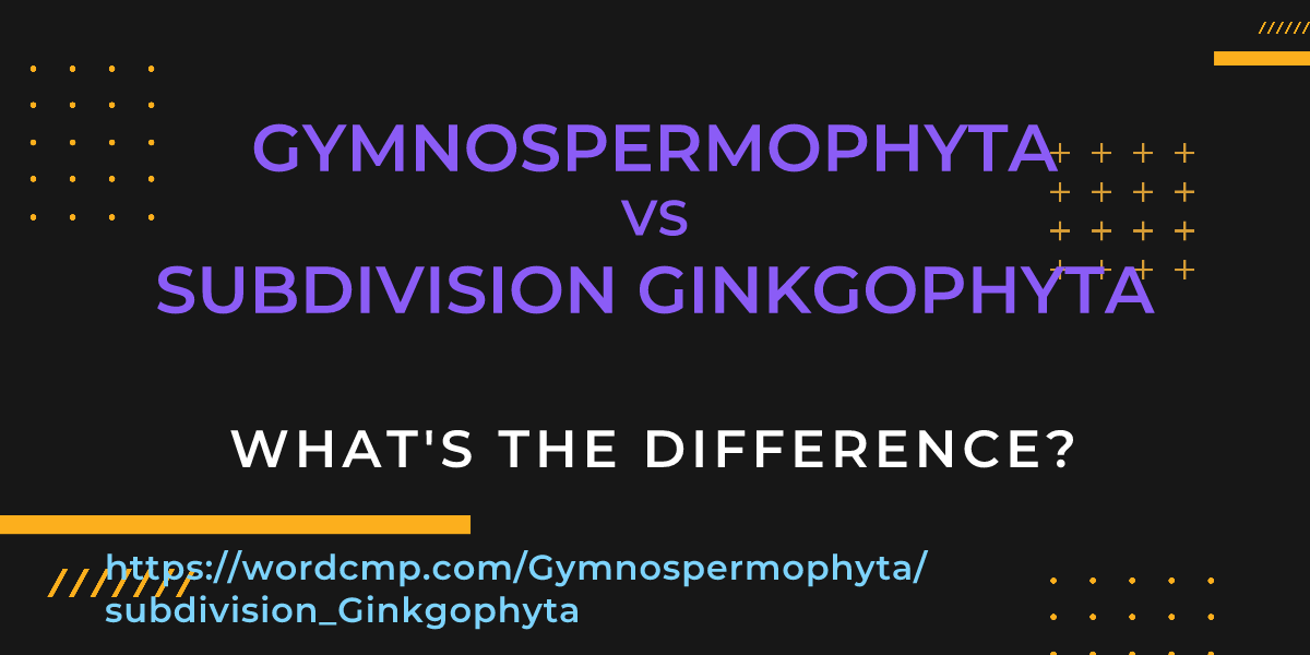 Difference between Gymnospermophyta and subdivision Ginkgophyta