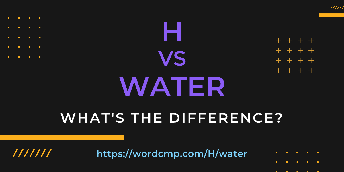 Difference between H and water