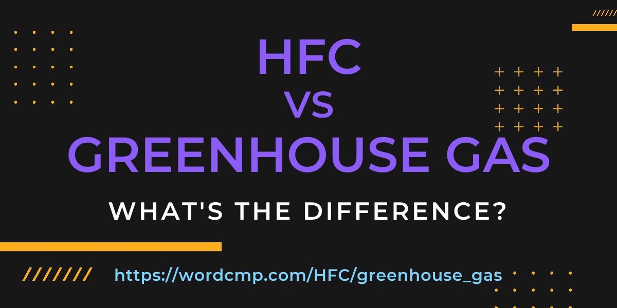 Difference between HFC and greenhouse gas