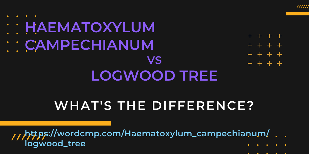Difference between Haematoxylum campechianum and logwood tree