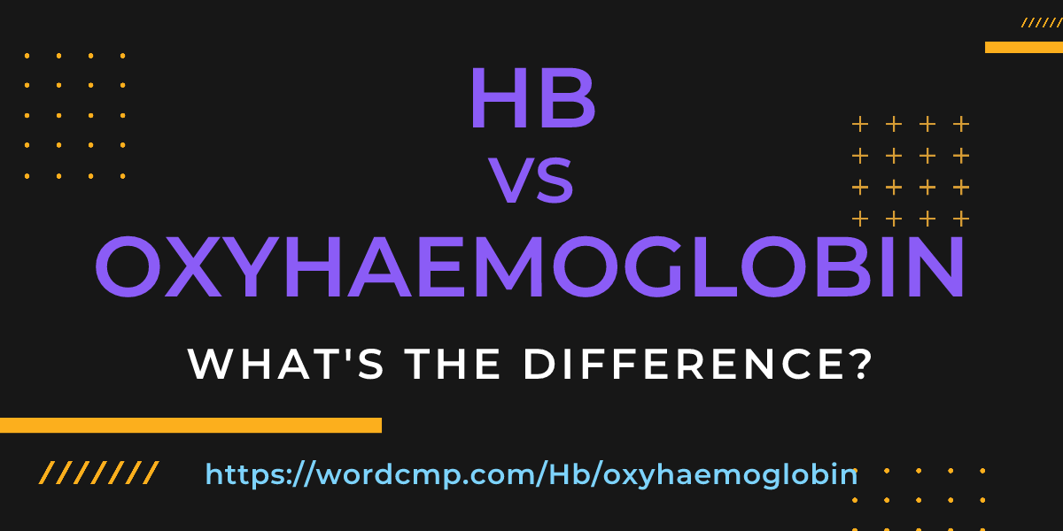 Difference between Hb and oxyhaemoglobin