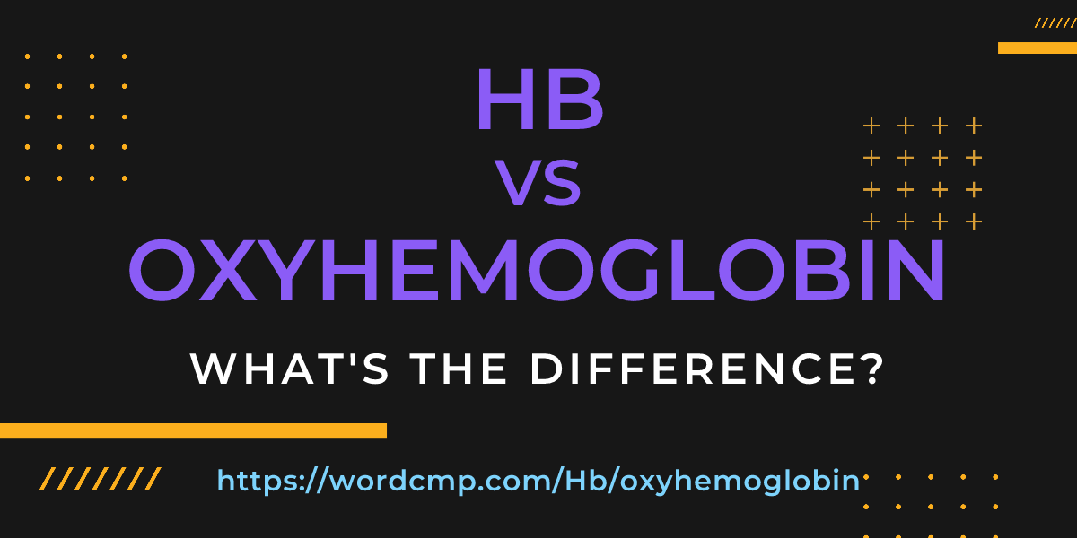 Difference between Hb and oxyhemoglobin