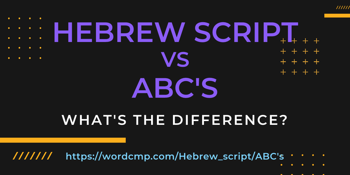 Difference between Hebrew script and ABC's