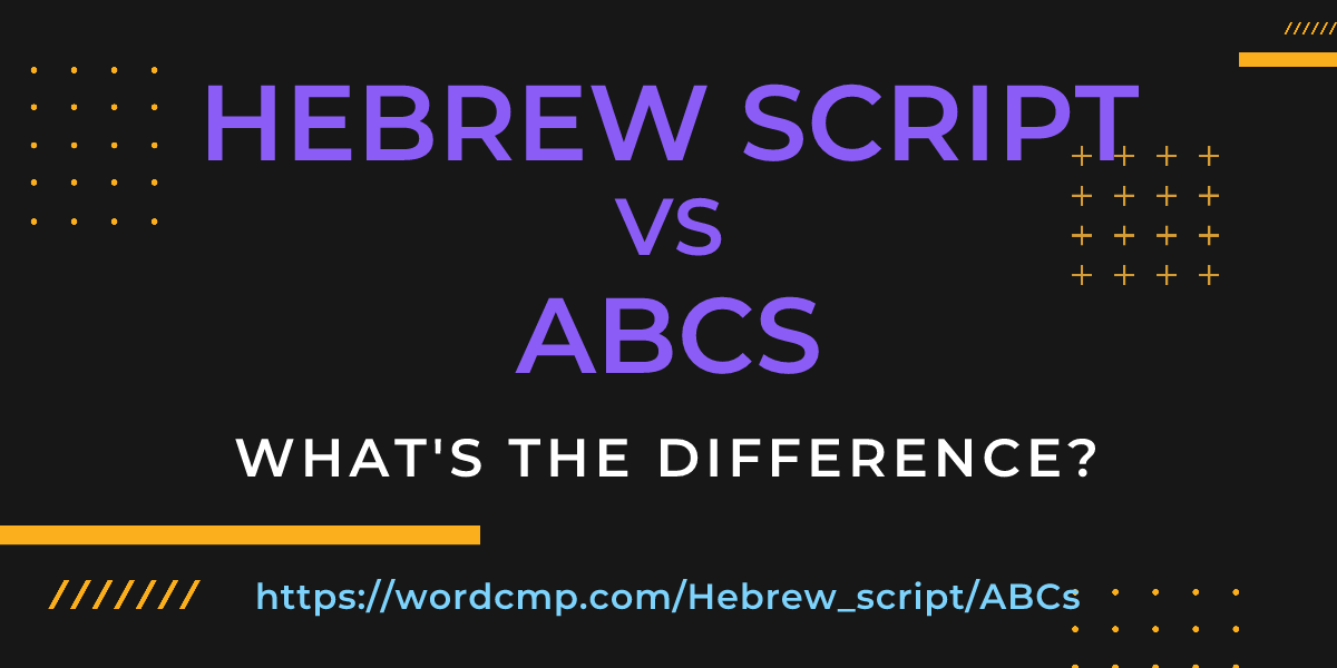 Difference between Hebrew script and ABCs