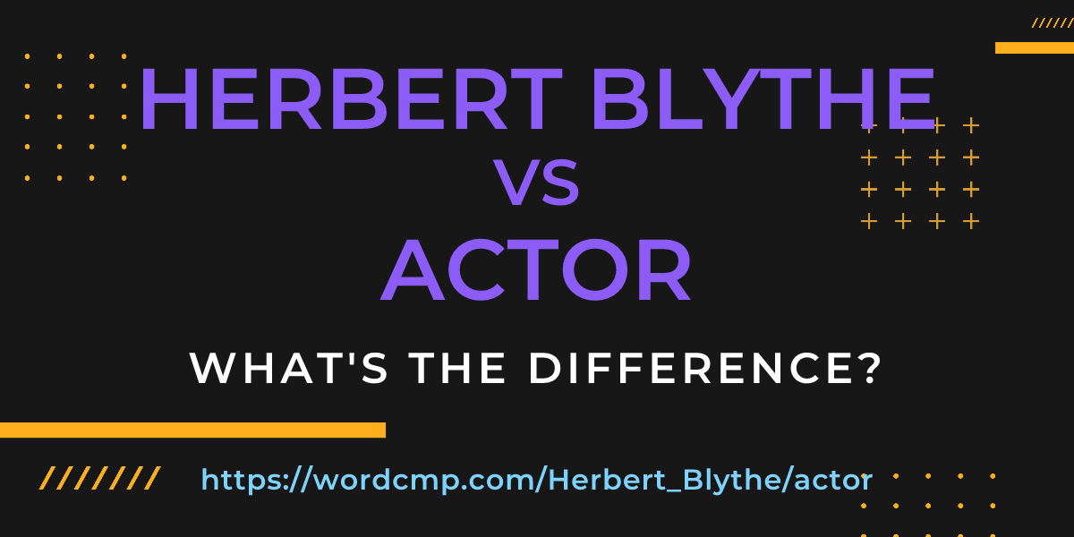 Difference between Herbert Blythe and actor