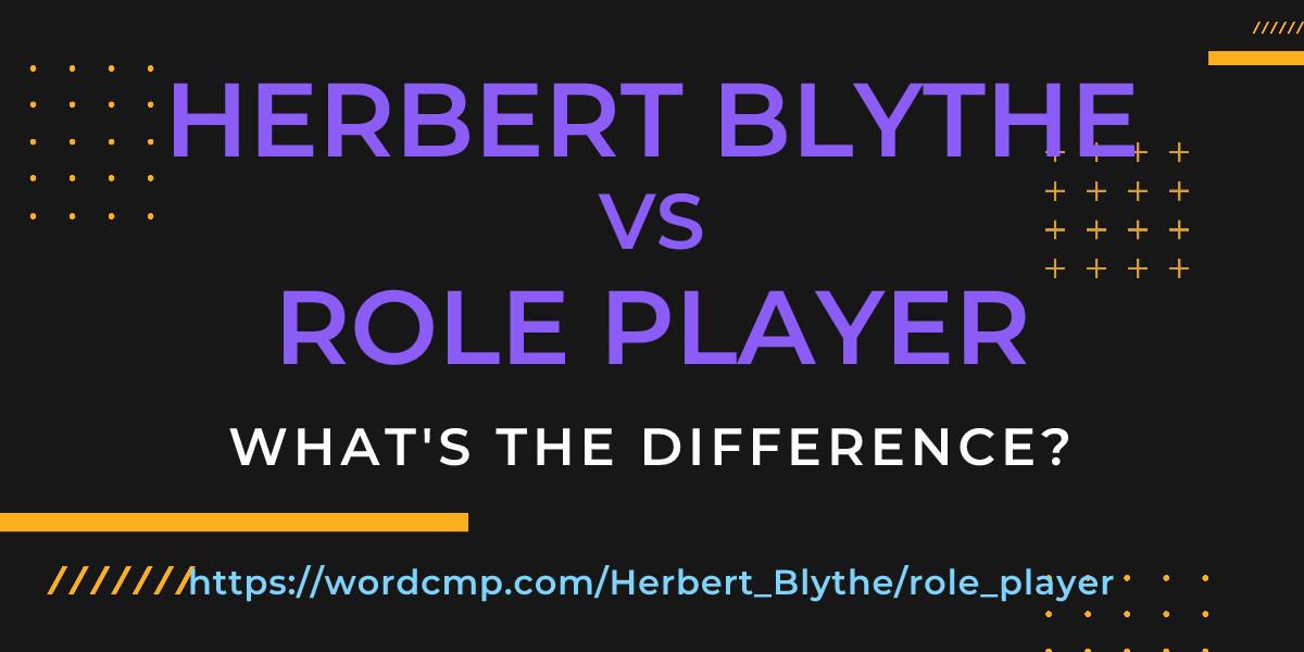 Difference between Herbert Blythe and role player