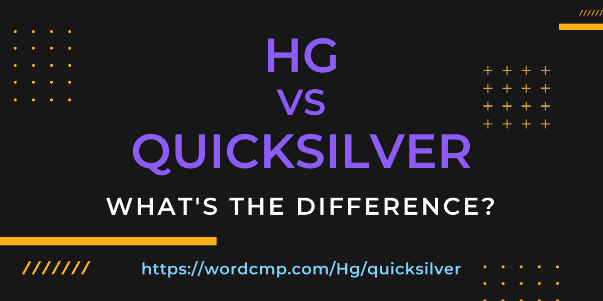 Difference between Hg and quicksilver