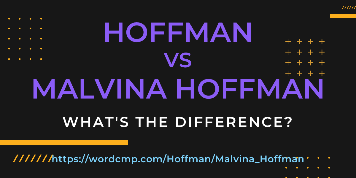 Difference between Hoffman and Malvina Hoffman