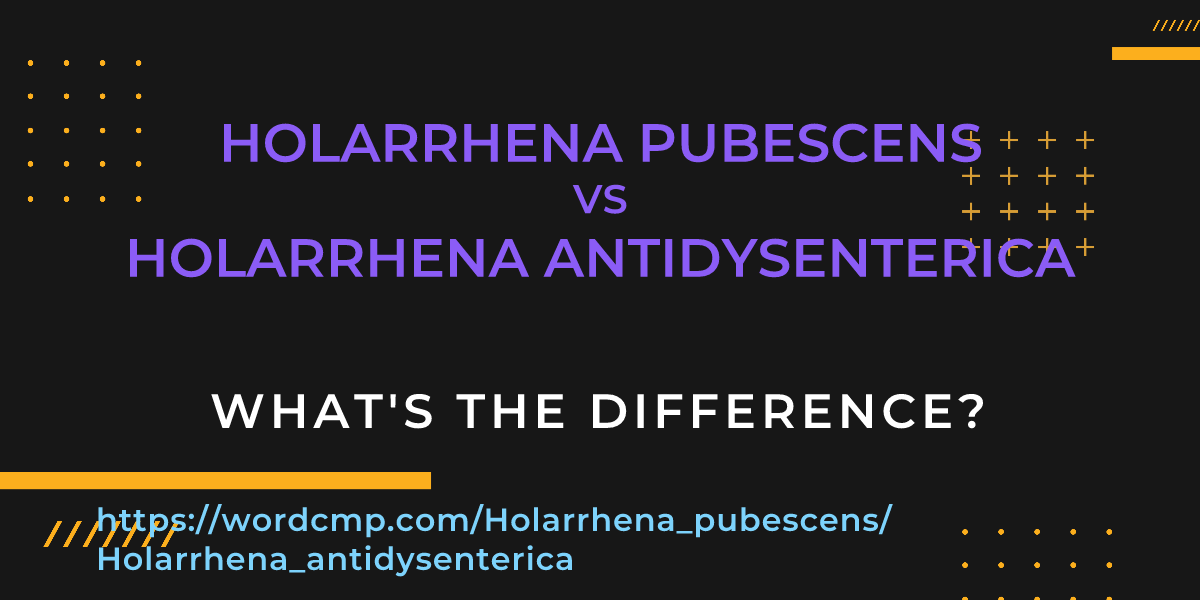 Difference between Holarrhena pubescens and Holarrhena antidysenterica