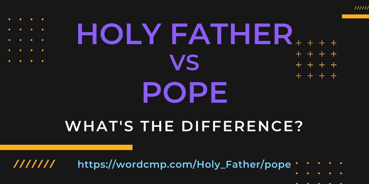 Difference between Holy Father and pope