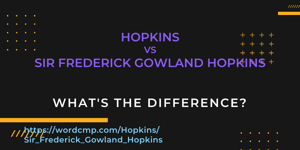 Difference between Hopkins and Sir Frederick Gowland Hopkins