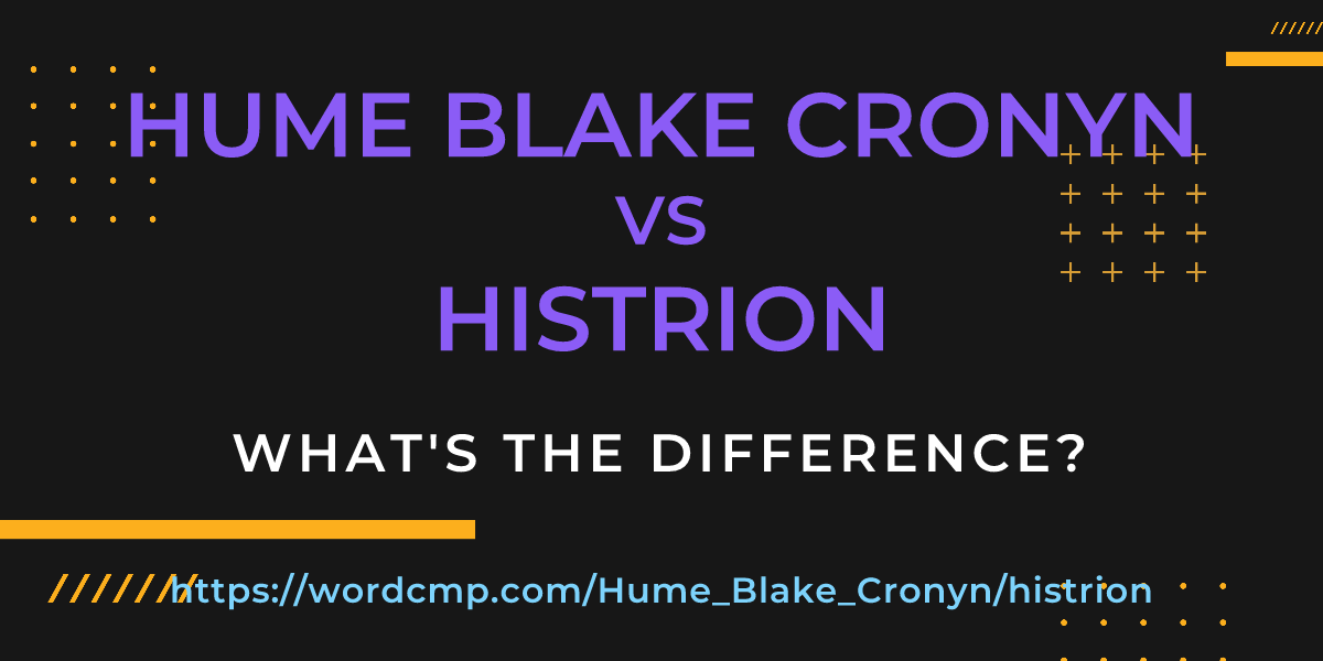 Difference between Hume Blake Cronyn and histrion