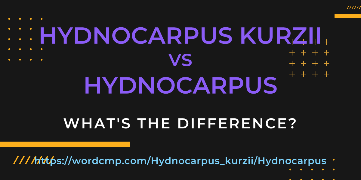 Difference between Hydnocarpus kurzii and Hydnocarpus