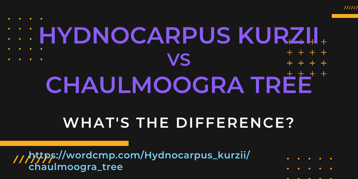 Difference between Hydnocarpus kurzii and chaulmoogra tree