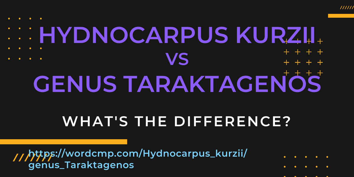 Difference between Hydnocarpus kurzii and genus Taraktagenos