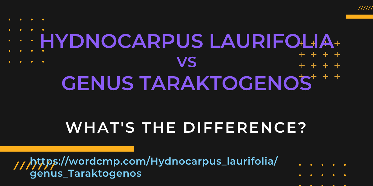 Difference between Hydnocarpus laurifolia and genus Taraktogenos