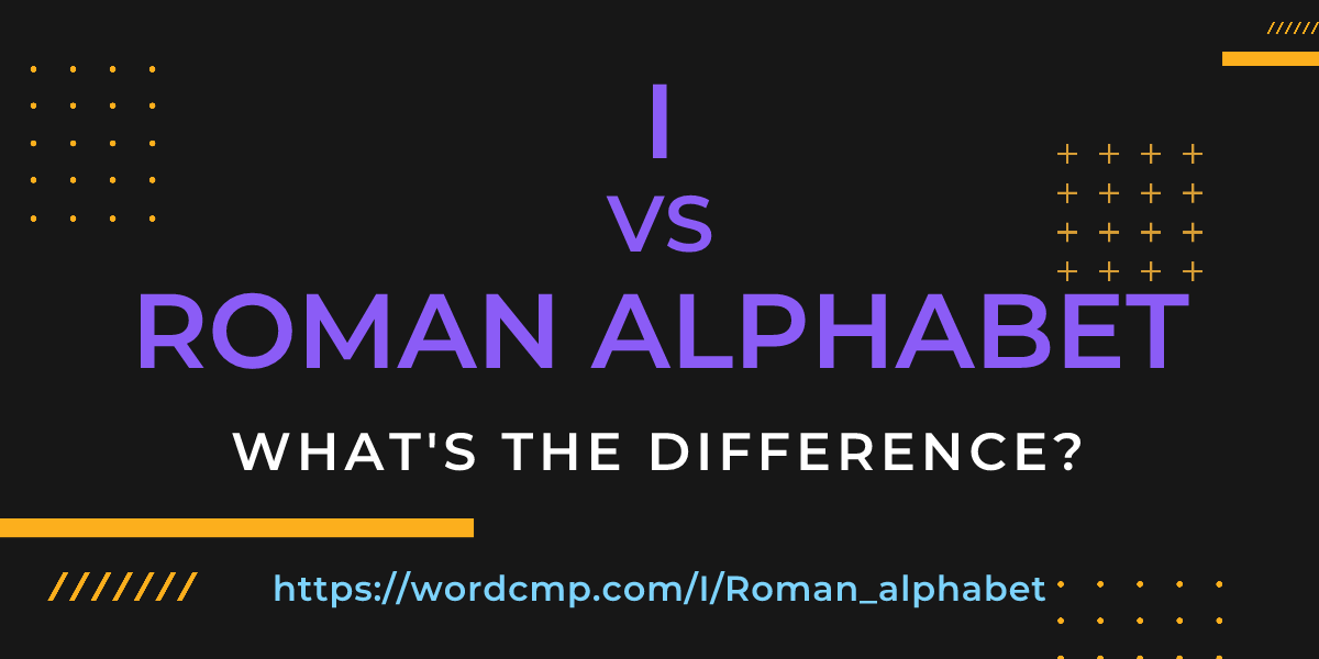 Difference between I and Roman alphabet
