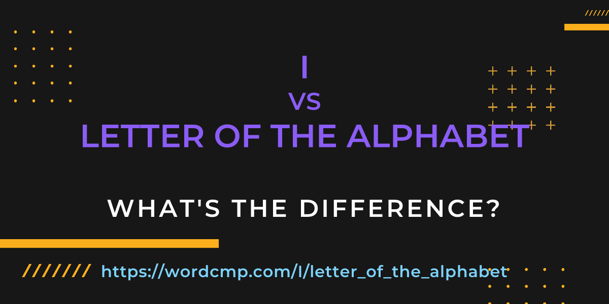 Difference between I and letter of the alphabet