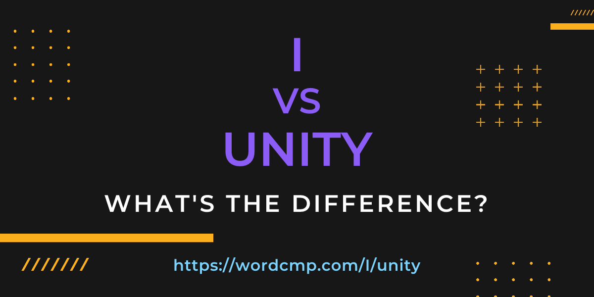 Difference between I and unity