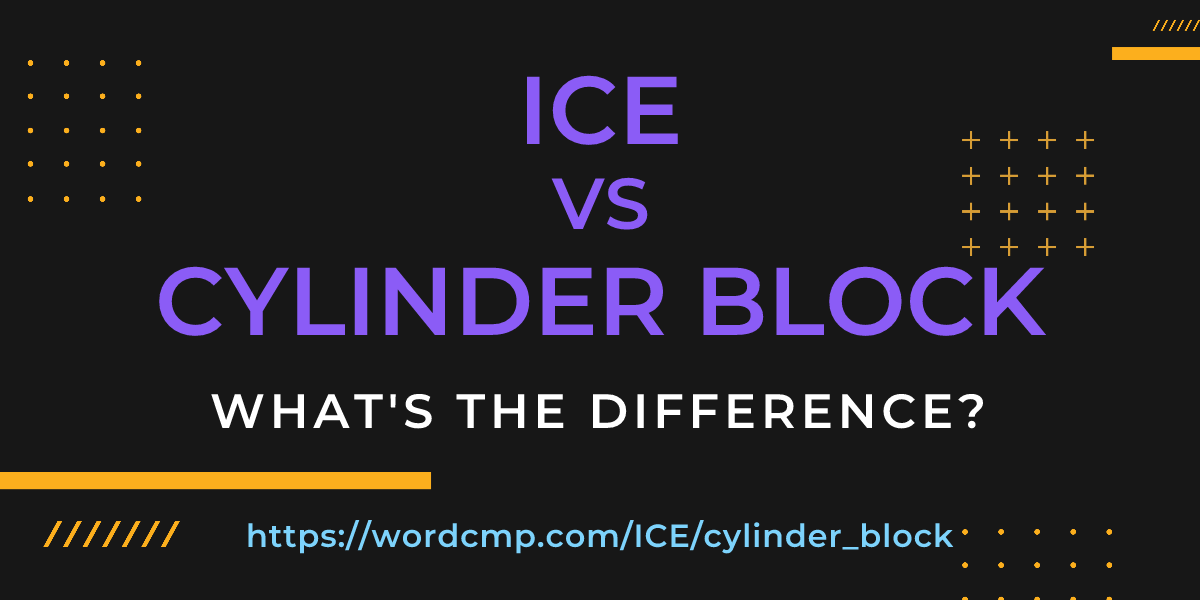 Difference between ICE and cylinder block