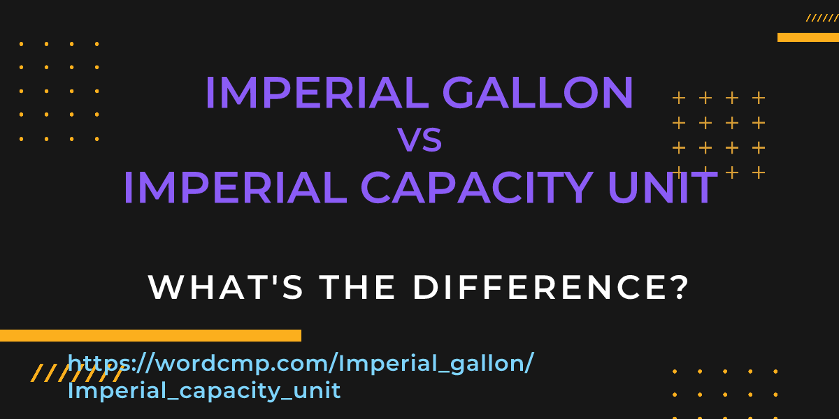 Difference between Imperial gallon and Imperial capacity unit