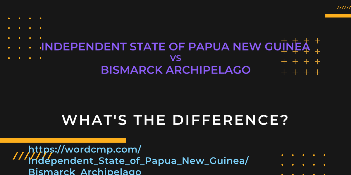 Difference between Independent State of Papua New Guinea and Bismarck Archipelago