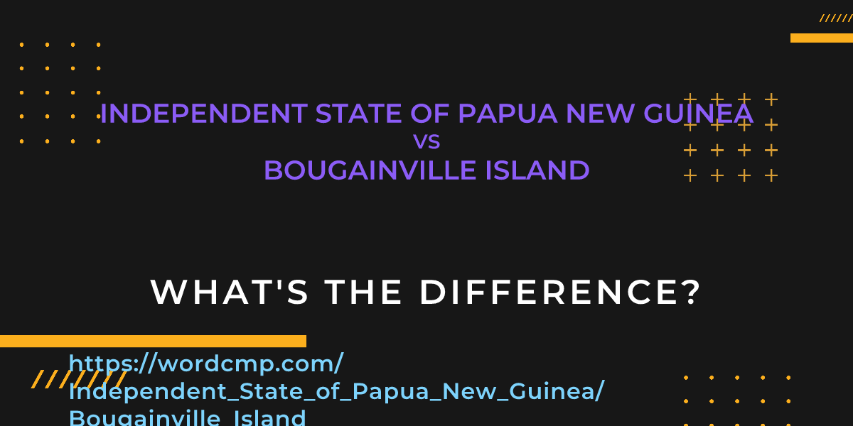 Difference between Independent State of Papua New Guinea and Bougainville Island