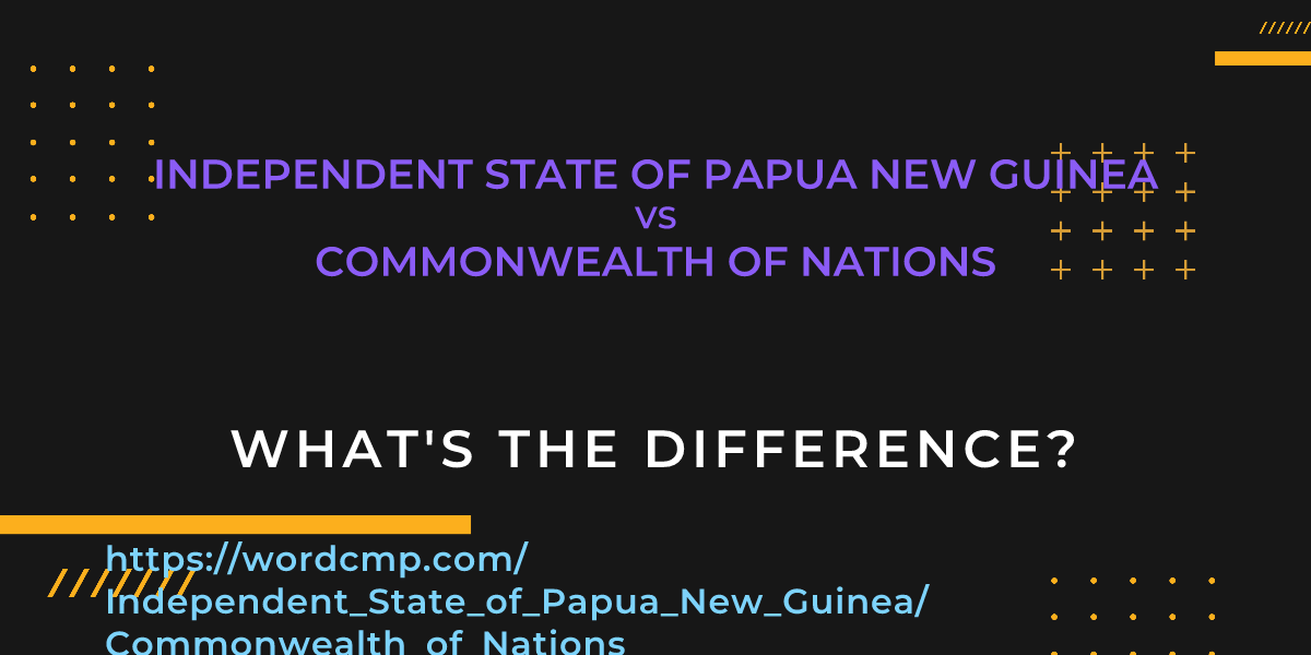 Difference between Independent State of Papua New Guinea and Commonwealth of Nations
