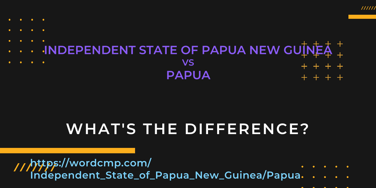 Difference between Independent State of Papua New Guinea and Papua