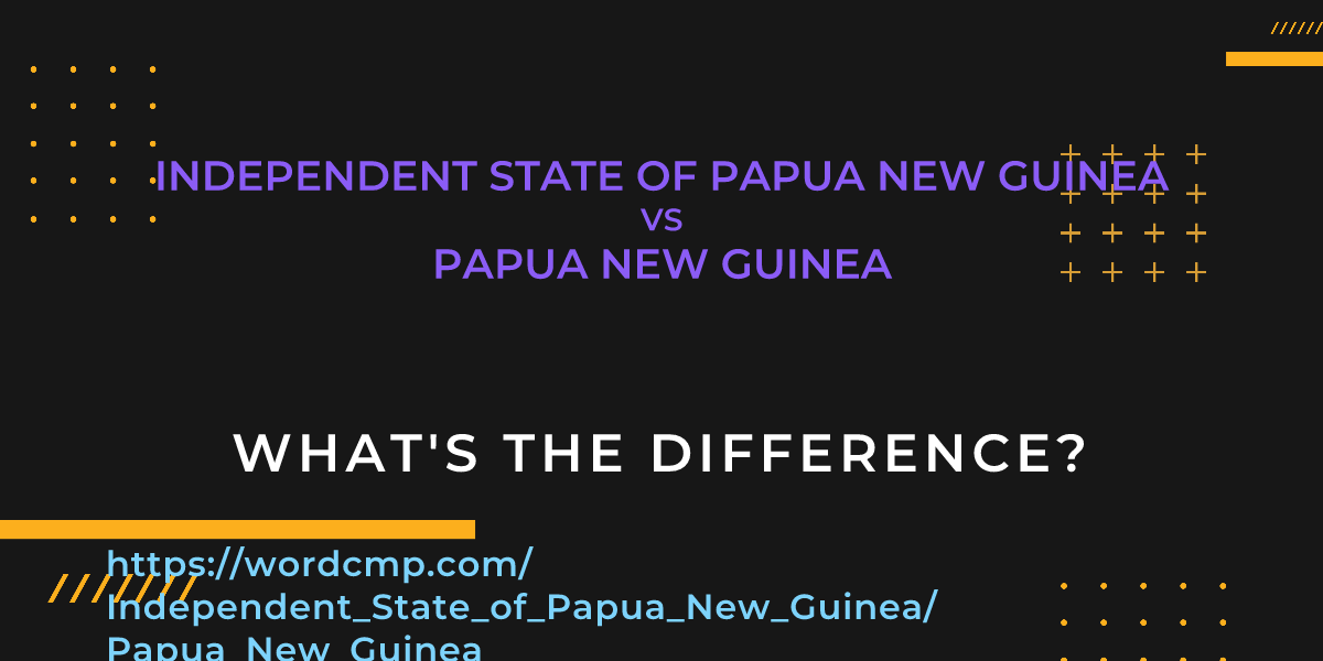 Difference between Independent State of Papua New Guinea and Papua New Guinea