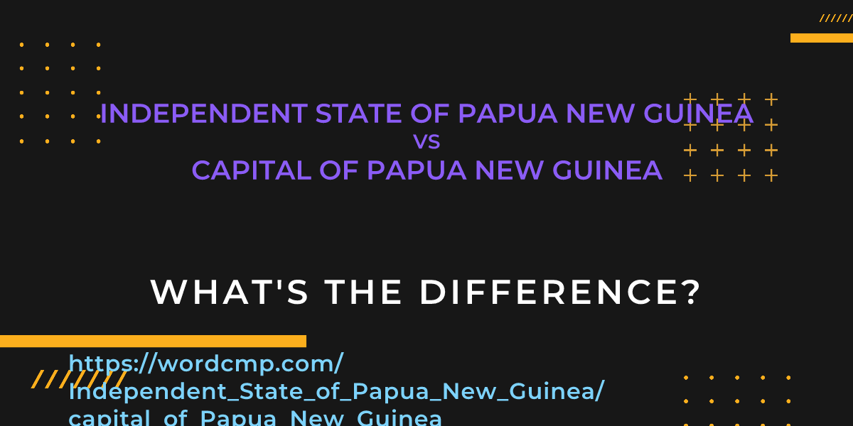Difference between Independent State of Papua New Guinea and capital of Papua New Guinea