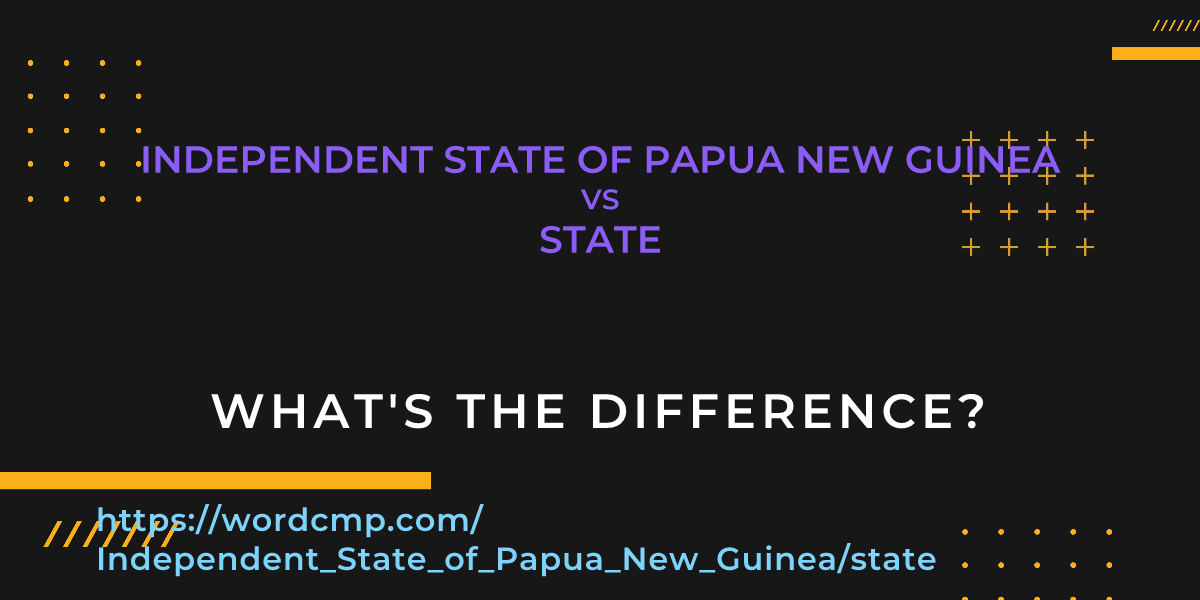 Difference between Independent State of Papua New Guinea and state