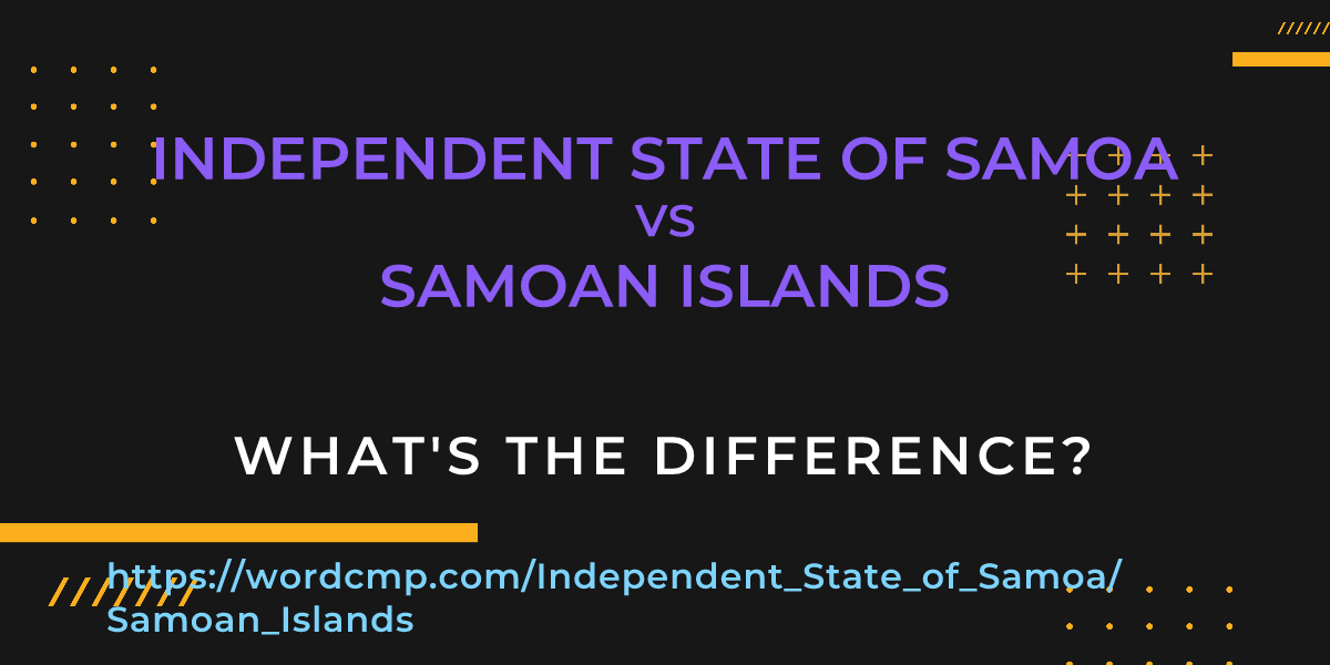 Difference between Independent State of Samoa and Samoan Islands