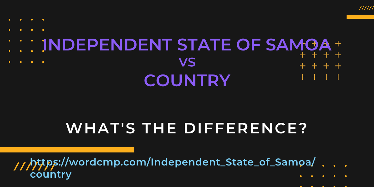Difference between Independent State of Samoa and country