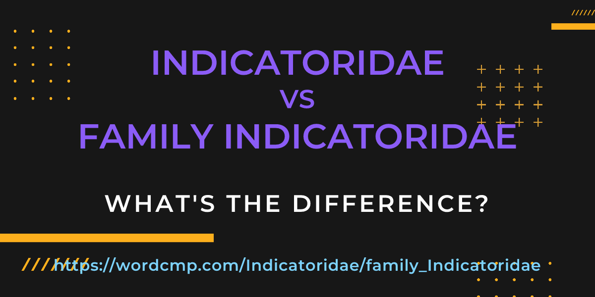 Difference between Indicatoridae and family Indicatoridae