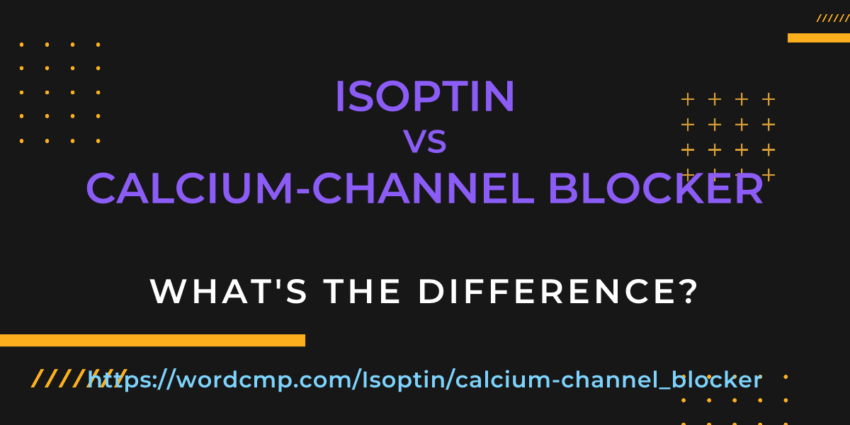 Difference between Isoptin and calcium-channel blocker