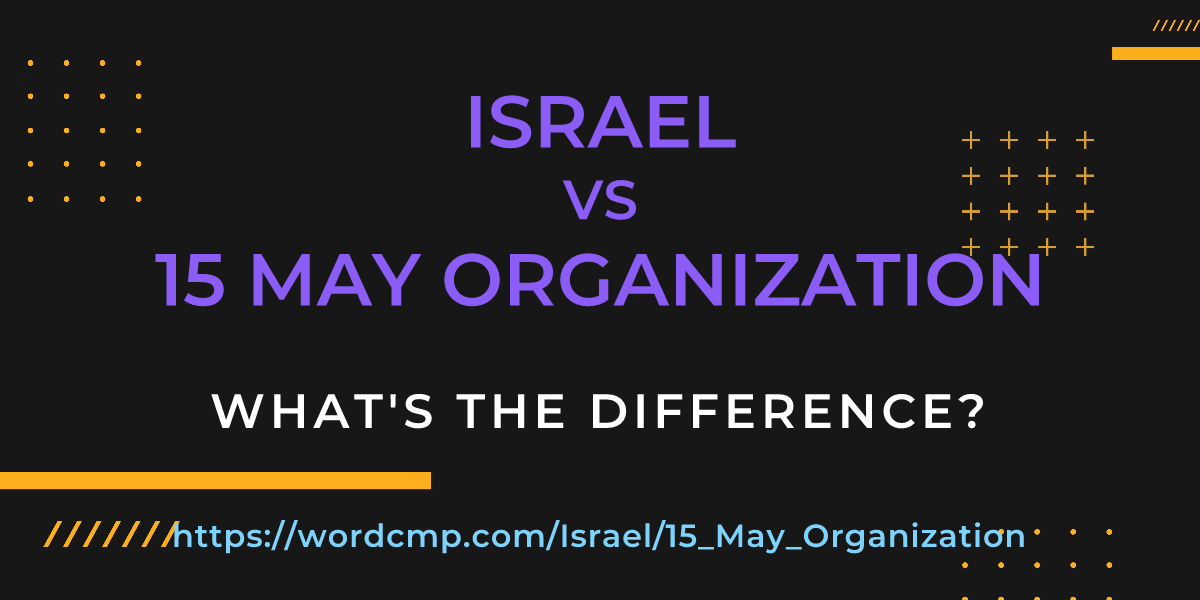 Difference between Israel and 15 May Organization